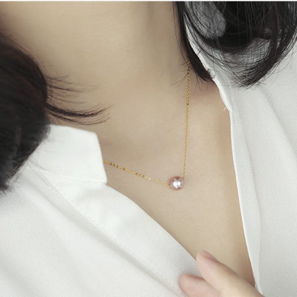 Dây chuyền vàng 18k ngọc trai thật 7-7.5mm Mie