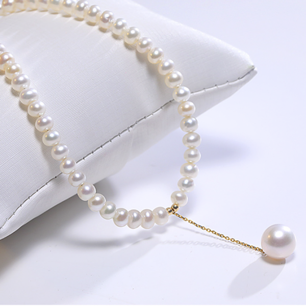 Dây chuyền vàng 18k ngọc trai thật Jio 5.5-9mm