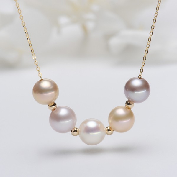Dây chuyền vàng 18k ngọc trai thật Rio