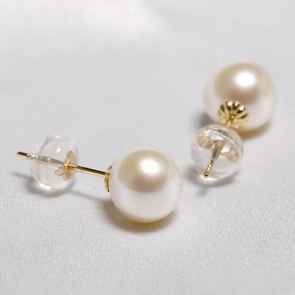 Bông tai vàng 18k ngọc trai thật Rain 6-7mm