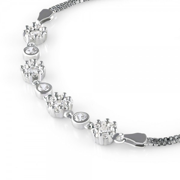 Lắc tay bạc Flower Chain 3