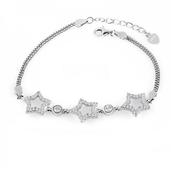 Lắc tay bạc Lucky Star 1