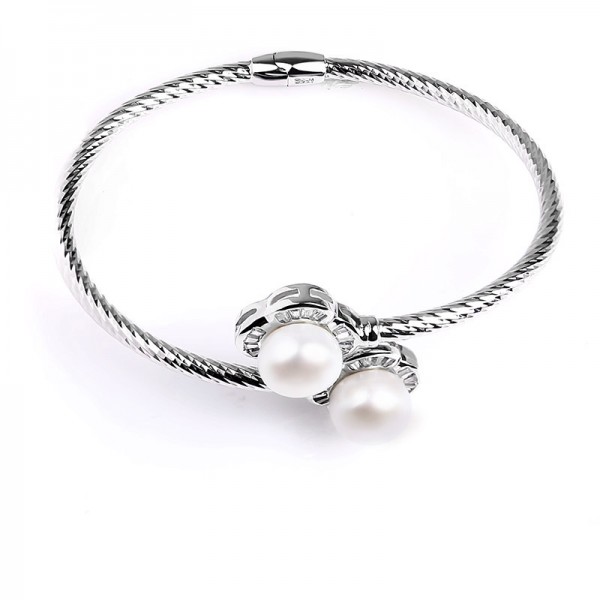 Lắc tay bạc Nice Flower Pearl -2