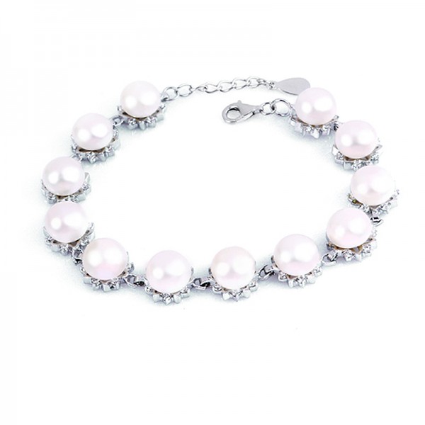 Lắc tay bạc Sunflower Pearl 1