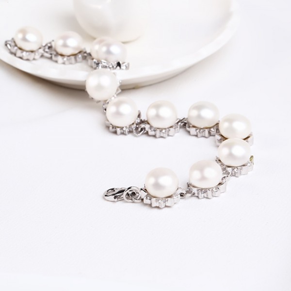 Lắc tay bạc Sunflower Pearl 2