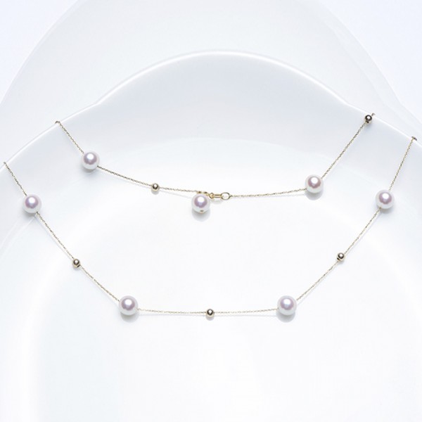 Lắc tay vàng 18k ngọc trai thật 6-7mm Foru