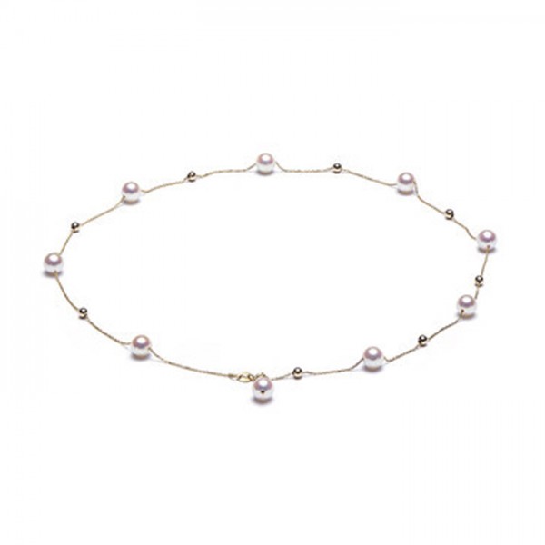 Lắc tay vàng 18k ngọc trai thật 6-7mm Foru