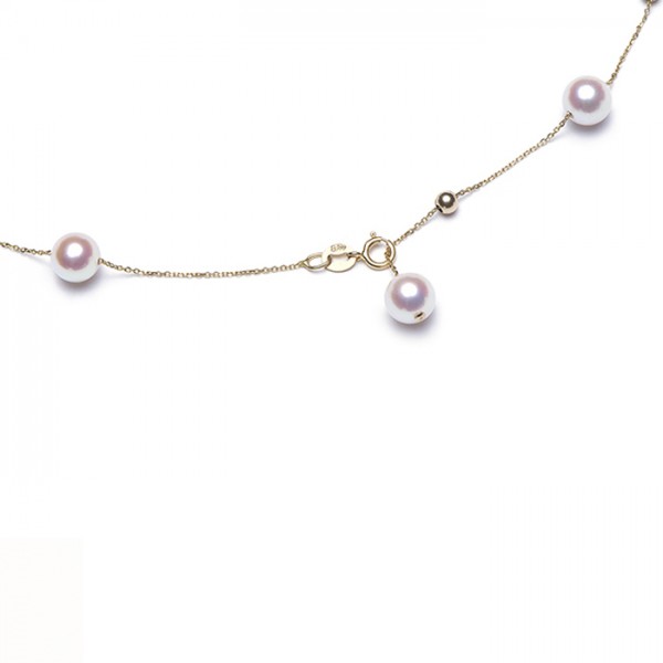 Lắc tay vàng 18k ngọc trai thật 6-7mm Foru