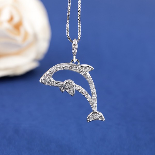 Mặt dây chuyền bạc Dolphin 4