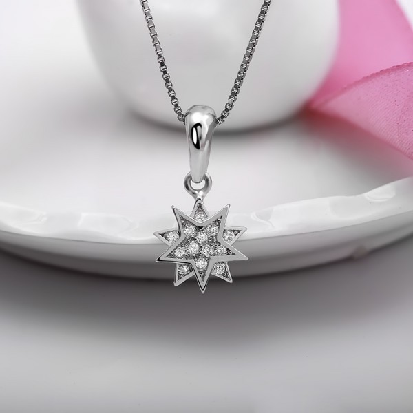 Mặt dây chuyền bạc Double Star 4