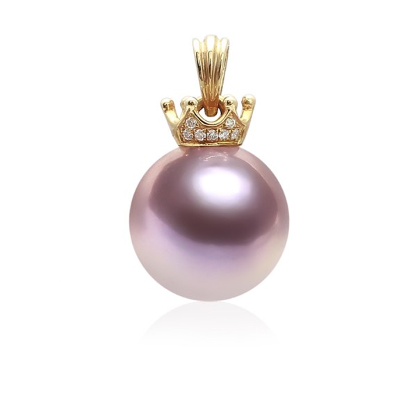 Mặt dây chuyền vàng 18k ngọc trai thật 10-11mm Heidi đính kim cương