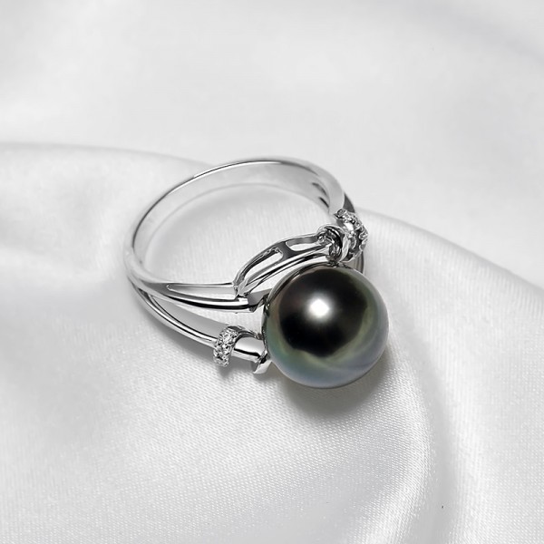 Nhẫn vàng 18k ngọc trai Deep Black 4