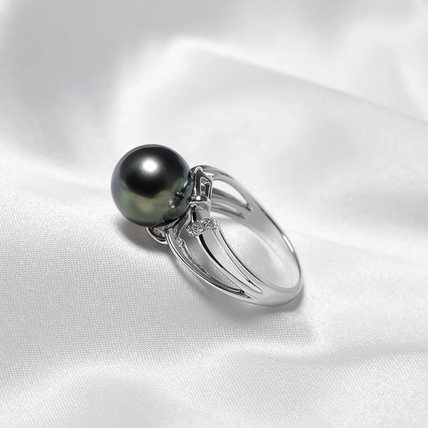 Nhẫn vàng 18k ngọc trai Deep Black 2