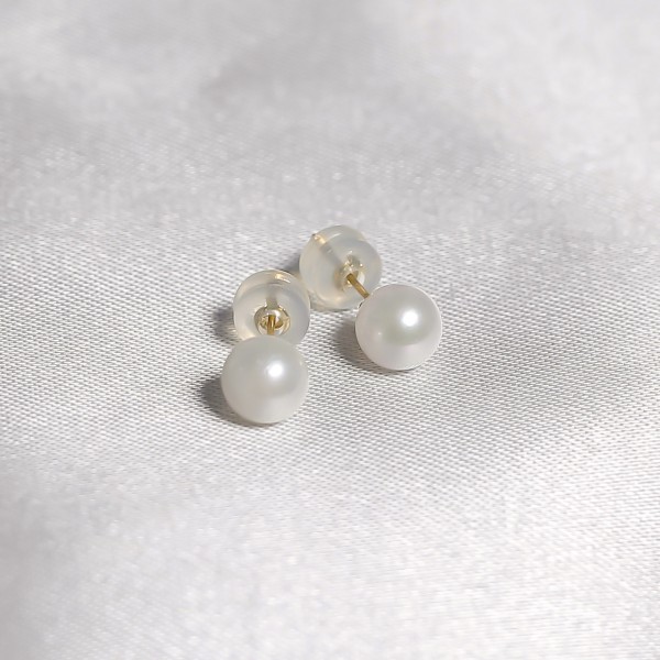 Bông tai ngọc trai nước ngọt gắn vàng 18k