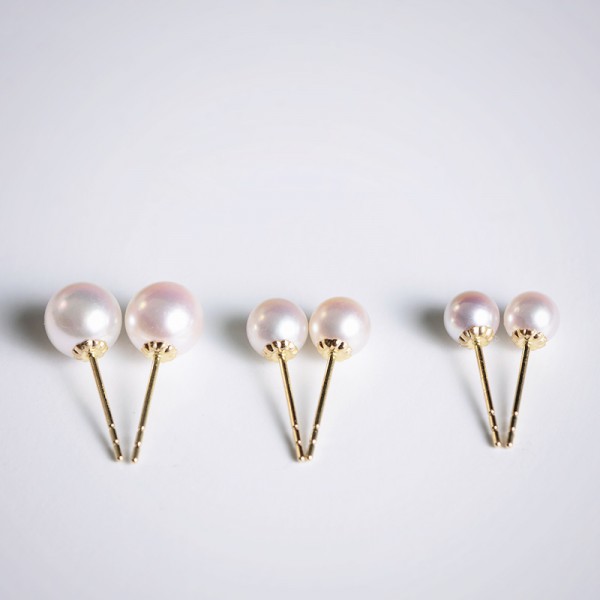 Bông tai vàng 18k ngọc trai biển Akoya 3,5-7mm Nevaeh