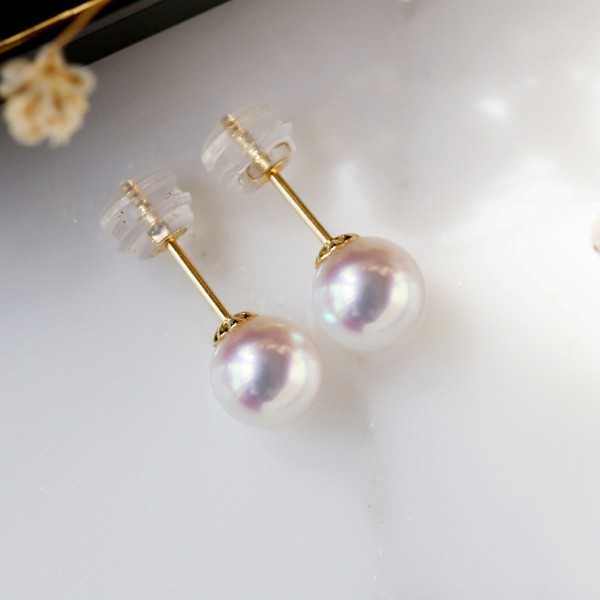 Bông tai vàng 18k ngọc trai biển Akoya 3,5-7mm Nevaeh