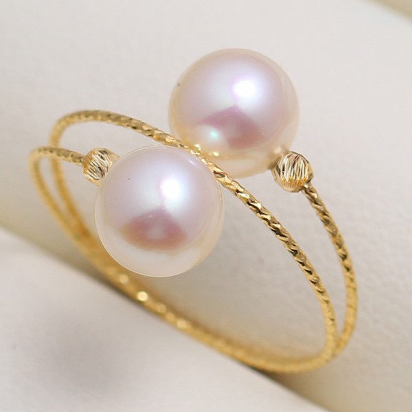 Nhẫn vàng 18k ngọc trai thật Will 5-6mm