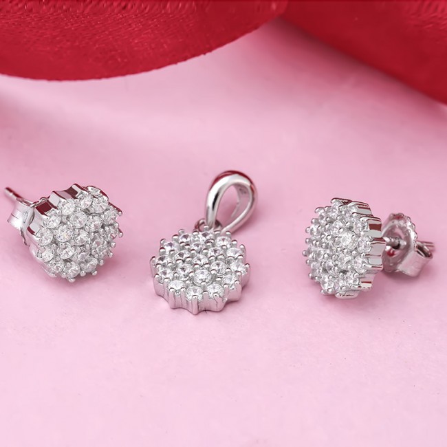 Bộ trang sức bạc Jamille Flower 2