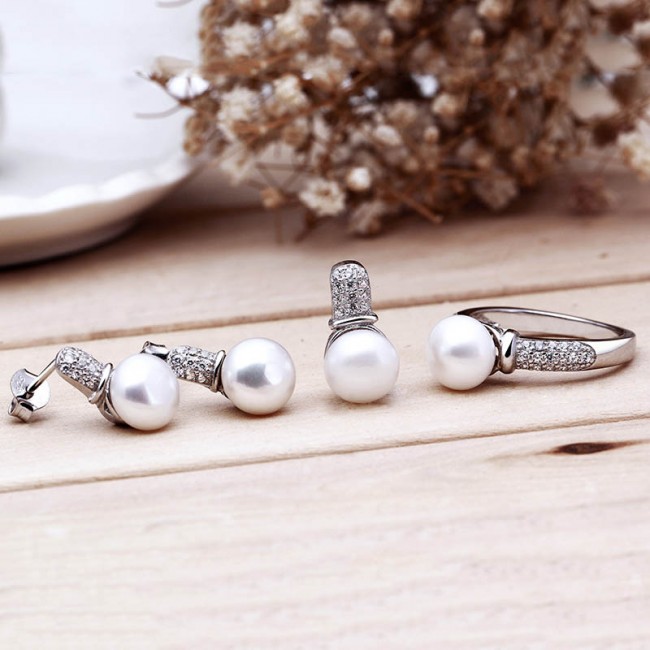 Bộ trang sức bạc Love Pearls 2