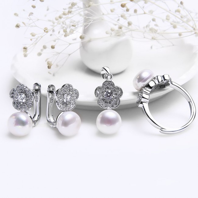 Bộ trang sức bạc Tiffany Pearl 2