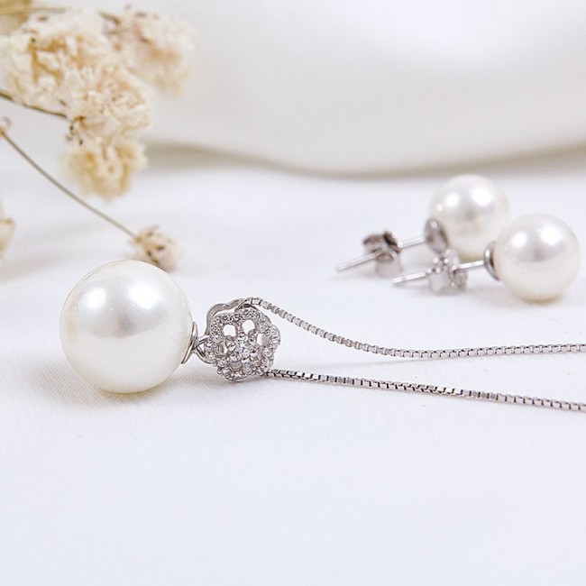 Bộ trang sức bạc White Pearl 3