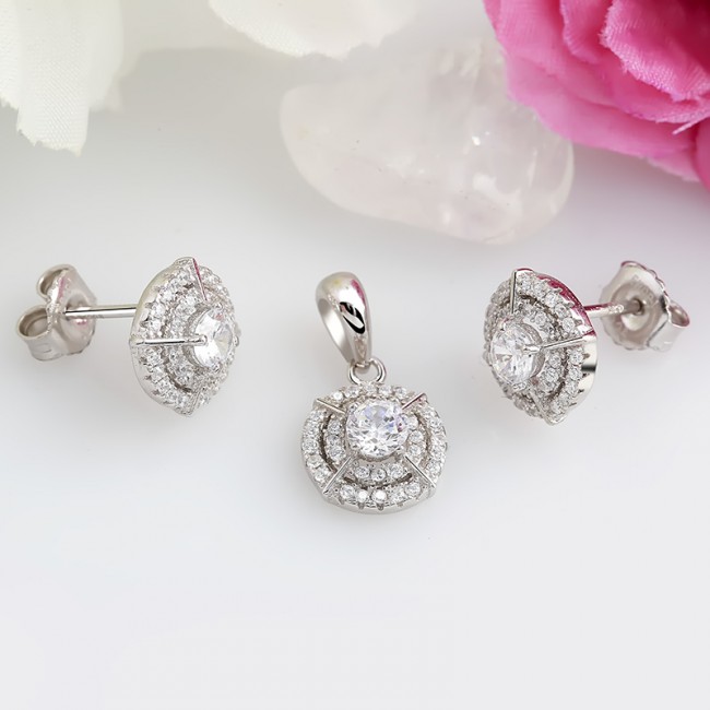 Bộ trang sức bạc Zan Circle 2