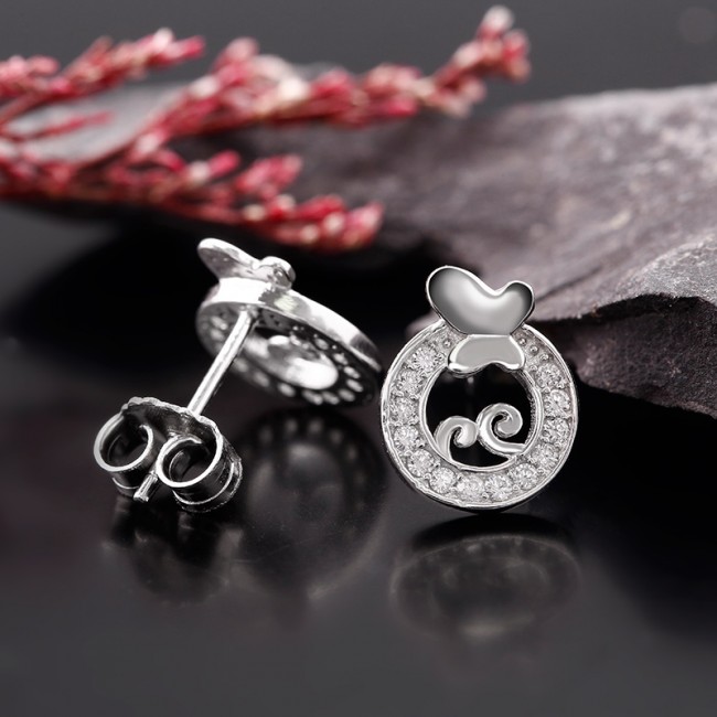 Bông tai bạc Pretty Circle 3