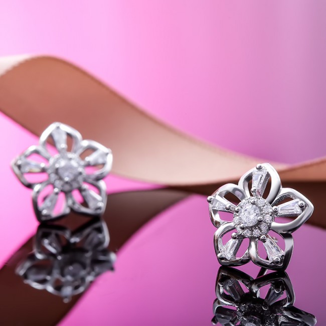 Bông tai bạc Tiffany Flower 3