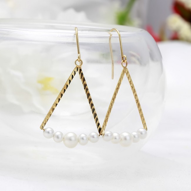 Bông tai vàng 18k ngọc trai nước ngọt 5.5-7mm Tora