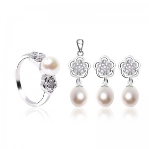 Bộ trang sức bạc Love Flower Pearls