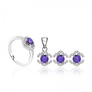 Bộ trang sức bạc Purple Elegant 