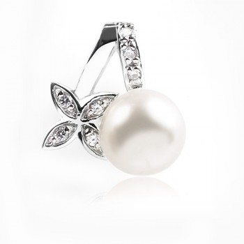 Mặt dây chuyền bạc Flower And Pearl
