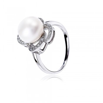 Nhẫn bạc Bastet Pearl
