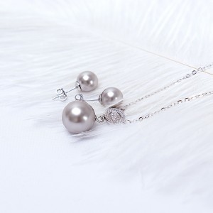 Bộ trang sức bạc Grey Pearl