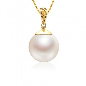 Mặt dây chuyền vàng 18k ngọc trai thật 11-12mm Mona
