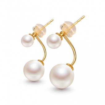 Bông tai vàng 18K ngọc trai thật 4.5 - 8mm Haraki