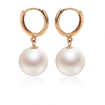 Bông tai vàng 18k ngọc trai thật 9-10mm Bery