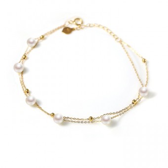 Lắc tay vàng 18k ngọc trai ngọt 5.5-6mm Kivi