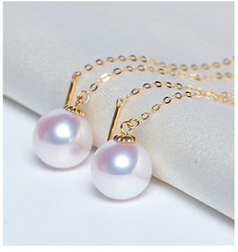 Bông tai vàng 18k ngọc trai Akoya 6-9mm Jasmine