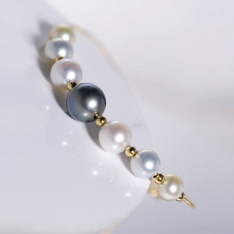 Lắc tay vàng 18k ngọc trai Akoya Tahiti 7-9mm Xuxi