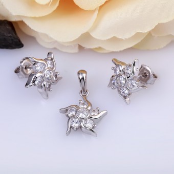 Bộ trang sức bạc Anna Flower 