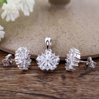 Bộ trang sức bạc Betty Flower