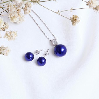 Bộ trang sức bạc Blue Pearl