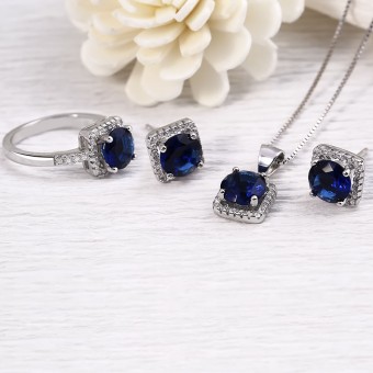 Bộ trang sức bạc Blue Sea