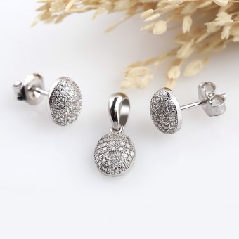 Bộ trang sức bạc Cans Oval