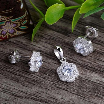 Bộ trang sức bạc Chibin Flower 