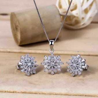 Bộ trang sức bạc Chrysanthemum