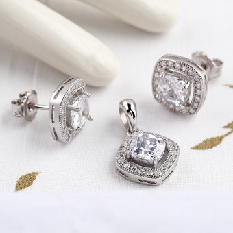 Bộ trang sức bạc Feel Square 
