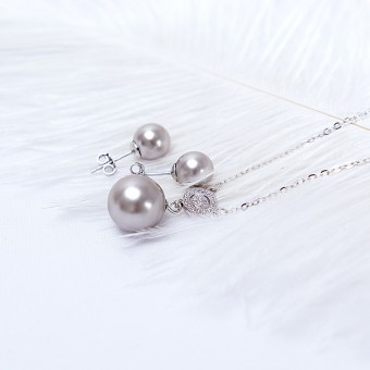 Bộ trang sức bạc Grey Pearl