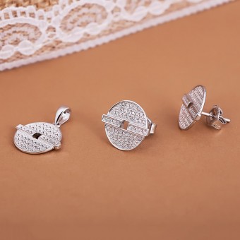 Bộ trang sức bạc Half Circle